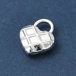 合金チャーム  チェック柄のハートチャーム  銀  12.5x10.5x4mm  穴：3x4mm&nbsp;AL-CBA5B8E-11S