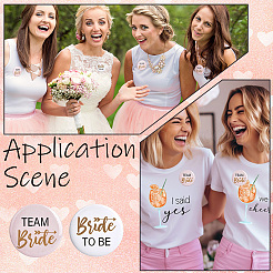 12Pcs Tinplate & Plastic Bride Badges for Wedding Party Bridal Shower Decoration&nbsp;AJEW-SC0032-08B