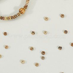 200個の天然な絵のジャスパービーズ  ロンデル  4.5x2.5mm  穴：1mm&nbsp;G-PA0001-01