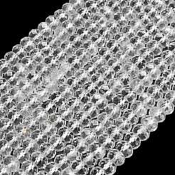 天然石クオーツクリスタルビーズ連売り  ロッククリスタルロンデル  多面カット  7.5~8x5.5~6mm  穴：1mm  約78~80個/連  15.20~15.47''（38.6~39.3センチメートル）&nbsp;G-C280-A13-01