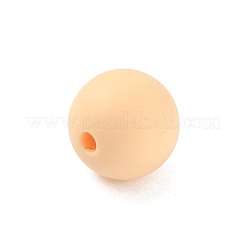 食品グレードの環境に優しいシリコーンビーズ  ラウンド  ナバホホワイト  11.5mm  穴：2mm&nbsp;SIL-WH0014-07B