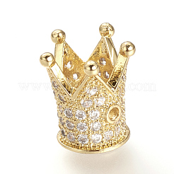 Brass Micro Pave Cubic Zirconia Beads&nbsp;ZIRC-S053-YS009-2
