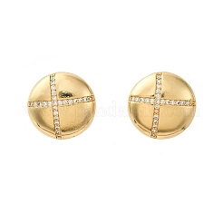Brass Clear Cubic Zirconia Stud Earrings&nbsp;EJEW-Q042-01A-G