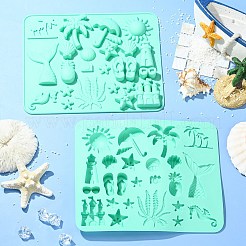 海馬城チョコレートビスケットキャンディシリコン型  グリーン  17.5x21.6x1.5cm&nbsp;ST-CJ0043-050