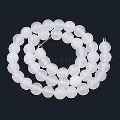 天然石瑪瑙ビーズ連売り  ラウンド  8mm  穴：1.5mm  約50個/連  14.96インチ&nbsp;G-S295-17-8mm
