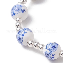 2Pcs 2 Colors Electroplate Non-magnetic Synthetic Hematite Round Bead Strecth Bracelets for Women&nbsp;BJEW-JB11600