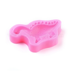 食品グレードのシリコンモールド  フォンダン型  DIYケーキデコレーション用  チョコレート  キャンディ  UVレジン＆エポキシ樹脂ジュエリー作り  恐竜  濃いピンク  52x92x16mm  内径：40x80mm&nbsp;LS-DIY-L026-112