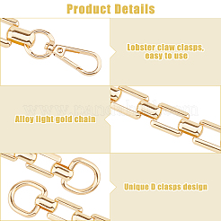 2Pcs Alloy Purse Chains with D Clasps&nbsp;DIY-HS0001-76