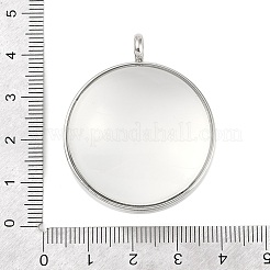 304ステンレススチールロケットペンダント  ガラスと  フラットラウンドのチャーム  ステンレス鋼色  41x34x17mm  穴：5mm&nbsp;LS-STAS-S132-15P-01