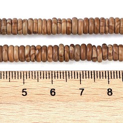 天然石ピクチャージャスパービーズ連売り  ロンデル  6~6.5x2~2.5mm  穴：1mm  約181~191個/連  15.16~15.35''（38.5~39.1センチメートル）&nbsp;G-Q159-B06-01