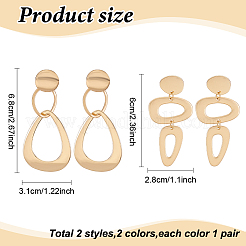 4 Pairs 4 Style Alloy Hollow Teardrop Dangle Stud Earrings for Women&nbsp;EJEW-AN0004-34