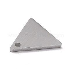 変色しにくい304ステンレススチールペンダント  両面ドローベンチ  ブラシ仕上げのスタンプ付き空白タグ  三角形  ステンレス鋼色  10x10x1mm  穴：1mm&nbsp;STAS-F271-08A-P