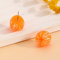 Resin Orange Stud Earrings&nbsp;LS-EJEW-B136-01