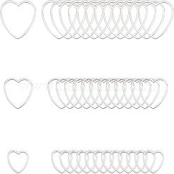 304ステンレススチールリンクリング  ハート  ステンレス鋼色  10~18x11.5~19.5x0.8mm  36個/箱&nbsp;STAS-UN0007-03P