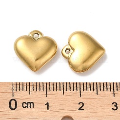 304ステンレススチールチャーム  ハートチャーム  18KGP本金メッキ  13x13x4mm  穴：1.2mm&nbsp;STAS-Q252-22G