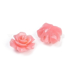 合成サンゴ刻まれたビーズ  染め  花  ピンク  12x7mm  穴：1.3mm&nbsp;CORA-M001-06H