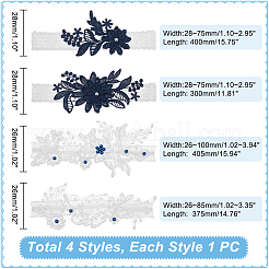 AHADEMAKER 2 Sets 2 Style Lace Elastic & Polyester Lace Bridal Garters&nbsp;AJEW-GA0004-75