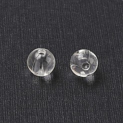 透明なアクリルビーズ  ラウンド  ホワイト  直径約6mm  穴：1.5mm&nbsp;X-PL526_6MM