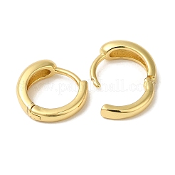 女性用真鍮ハギーフープピアス  18KGP本金メッキ  リング  14x4mm&nbsp;EJEW-C097-08G-05