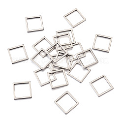 304ステンレススチールリンクリング  正方形  ステンレス鋼色  20x20x2mm&nbsp;STAS-TA0004-51