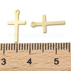 真鍮チャーム  カドミウムフリー＆鉛フリー  クロスチャーム  24KGP本金メッキ  13.5x7x0.5mm  穴：0.8mm&nbsp;LS-KK-F880-05G-03