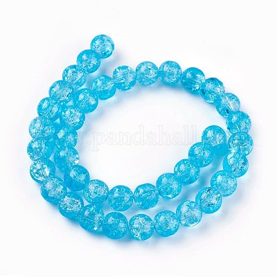 クラックガラスビーズ連売り  ラウンド  ミックスカラー  10~10.5mm  穴：1.5mm  約38~39個/連  14.56インチ〜15.15インチ（37~38.5cm）&nbsp;CCG-E002-10mm-1