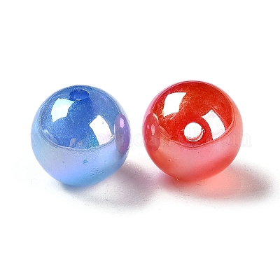 UV Plating Crackle Acrylic Beads&nbsp;MACR-D029-21A-1