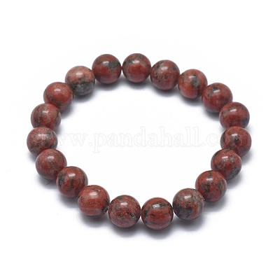Natural Sesame Jasper/Kiwi Jasper Bead Stretch Bracelets&nbsp;BJEW-K212-B-037-1