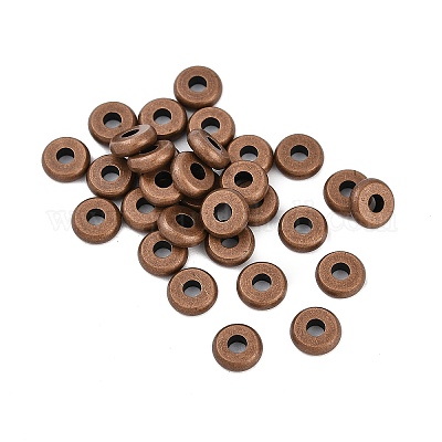 真鍮製スペーサービーズ  フラットラウンド  赤銅鉱  6x2mm  穴：2mm&nbsp;KK-L106C-01R-1