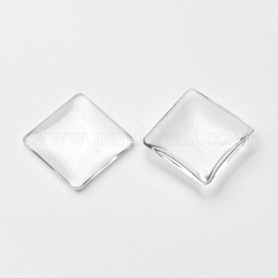 Transparent Glass Square Cabochons&nbsp;X-GGLA-S022-20mm-1