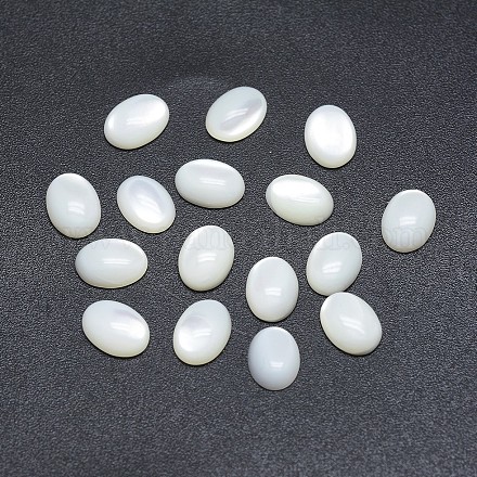 シェルカボション  オーバル  ホワイトスモーク  14x9~10x4~4.5mm&nbsp;SSHEL-P015-59C-1