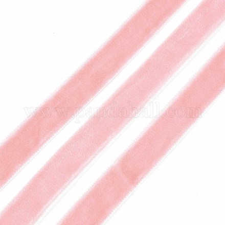 シングルフェイスベルベットリボン  ピンク  3/8インチ（9.5~10mm）  約50ヤード/ロール（45.72メートル/ロール）&nbsp;SRIB-T004-01-33-1