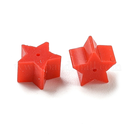 シリコン製ピアスキャッチ  スター  レッド  6x5x3.5mm  穴：0.5mm&nbsp;FIND-G082-05B-1