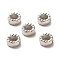 CCB Plastic Beads Frames, Flat Round, Platinum, 6x3mm, Hole: 1.2mm