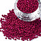 12/0 Glass Seed Beads, Baking Paint, Round Hole, Round, Medium Violet Red, 2~3x1.5~2mm, Hole: 0.8mm, about 450g/Pound