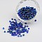 Transparent Rainbow Colours Round Glass Seed Beads, Blue, 6/0, 4mm, Hole:1.5mm, about 495pcs/50g