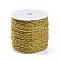 Macrame Cotton Cord, Braided Rope, with Plastic Reel, for Wall Hanging, Crafts, Gift Wrapping, Yellow Green, 1.2mm, about 54.68 Yards(50m)/Roll