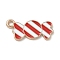 Christmas Theme Alloy Enamel Pendants, Golden, Candy, 10x22x1.5mm, Hole: 1.6mm