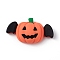 Halloween Theme Opaque Resin Cabochons, for Jewelry Making, Pumpkin Pattern, 18.5x32.5x9.5mm