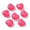 Opaque Acrylic Beads, Heart, Deep Pink, 9x9.5x5.5mm, Hole: 1.5mm, about 1650pcs/500g