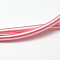 Round Plastic Tube Cords, Covered with Silk Ribbon, Pink, 450~480x3~3.5mm