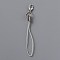 Polyester Cord Mobile Straps, with Alloy Findings, Platinum, 7.2cm