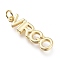 Brass Pendants, with Jump Rings, Cadmium Free & Lead Free, Long-Lasting Plated, Constellation/Zodiac Sign, Word, Virgo, 24.5x6.5x2mm, Hole: 4mm