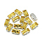 Sew on Rhinestone, Multi-strand Links, Glass Rhinestone, with Brass Prong Settings, Garments Accessories, Faceted, Rectangle, Platinum, Topaz, 10.5x5.5x4mm, Hole: 1mm