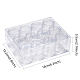 プラスチックビーズ収納ケース  長方形  透明  16x12.2x5.5cm  容量：20ml（0.67液量オンス）  約12個/セット&nbsp;LS-C002Y-3
