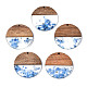 Transparent Resin & Walnut Wood Pendants&nbsp;X-RESI-T035-24-A02-1