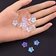 透明ガラスビーズ  花  クリアAB  12x13x3mm  穴：1.2mm&nbsp;GLAA-YW0003-12-6