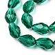 ガラスビーズ連売り  多面カット  ティアドロップ  ティール  11x8mm  穴：1mm  約57~59個/連  26.38~26.77インチ&nbsp;X-GLAA-R024-11x8mm-16-3
