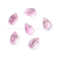 Glass Beads, Teardrop, Pearl Pink, 6x4x4mm, Hole: 1mm