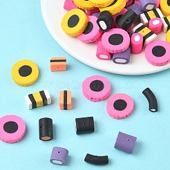 混合形状はポリマークレイビーズを手作り  ミックスカラー  9~23x10~23x6~11mm  穴：1mm&nbsp;LS-CLAY-R060-113